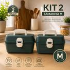 Kit 2 Caixas Maletas Box Organizadora Multiuso Alça e Divisória 7 Litros Acessórios Maquiagens Ferramentas Objetos