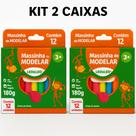 Kit 2 Caixas Massinha de Modelar Leo & Leo 12 Cores, 180g cada, Não Tóxico