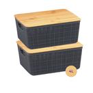 Kit 2 Caixas Multiuso Organizadora Oikos 4 L com Tampa Bambu Kit 2 Caixas Multiuso Organizadora Oikos 4 L com Tampa Bambu