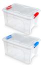 Kit 2 Caixas Organizadora 20 L Usual Transparente