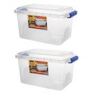 Kit 2 Caixas Organizadora Alta Tampa E Trava Transparente 8L