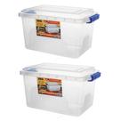 Kit 2 Caixas Organizadora Alta Transparente 8L Tampa e Trava