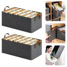 Kit 2 Caixas Organizadora De Armário Gaveta Guarda Roupa Decorativo Cesto Com Alça Tecido Retangular Closet Lavável Caixa Multifuncional