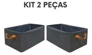 Kit 2 Caixas Organizadora De Tecido Com Alça Multiuso Gaveta Armário Closet Kit 2 Caixas Organizadora De Tecido Com Alça Multiuso Gaveta Armário Closet