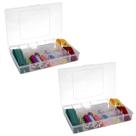 Kit 2 Caixas Organizadora Multiuso 12 Div Transparente P