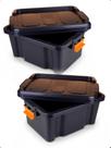 Kit 2 Caixas Organizadoras 12L Multiuso Plástico Tampa Trava - Kit 2 Caixas Organizadoras 12L Multiuso Plástico Tampa Trava -