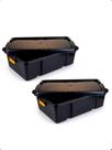 Kit 2 Caixas Organizadoras 29L Premium Multiuso C/ Rodinhas - Preto
