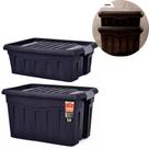 Kit 2 Caixas Organizadoras 53L E 31L Com Rodinhas E Travas