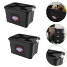 Kit 2 Caixas Organizadoras 56 Litros C/ Travas Preta uninjet