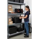 Kit 2 Caixas Organizadoras 56L Pretas Com Trava Resistente