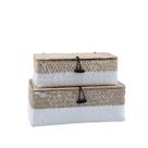 Kit 2 caixas organizadoras armazenamento decorativa palha seagrass - Oikos