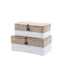Kit 2 caixas organizadoras armazenamento decorativa palha seagrass - Oikos