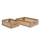 Kit 2 caixas organizadoras bambu e palhinha Oikos