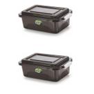 Kit 2 Caixas Organizadoras Black 17 L Com Tampa E Travas