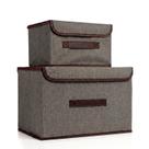 Kit 2 Caixas Organizadoras Com Tampa 19/8 Litros Dobrável Cesto Multiuso Quarto Banheiro