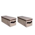 Kit 2 Caixas Organizadoras Com Tampa Armazenamento 14x15x38
