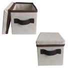 Kit 2 Caixas Organizadoras Com Tampa Dobravel Clouset Guarda Roupa Escritório Pequena Linha Premium Luxo