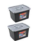 Kit 2 Caixas Organizadoras Container 30 Litros Com Rodas 25165PM arqplast