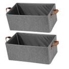 Kit 2 Caixas Organizadoras Dobráveis Oxford 47x27x19cm Cinza com Alça Multiuso GuardaRoupa Closet Lavanderia Kit 2 Caixas Organizadoras Dobráveis Oxford 47x27x19cm Cinza com Alça Multiuso GuardaRoupa Closet Lavanderia