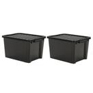 Kit 2 Caixas Organizadoras Ecobox 80L Super Resistente Preta Garden life