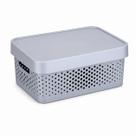 Kit 2 Caixas Organizadoras Multiuso 11L com Tampa Eco Flow Rainha Prata ou Preto Casa Escritório