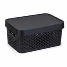 Kit 2 Caixas Organizadoras Multiuso 11L com Tampa Eco Flow Rainha Prata ou Preto Casa Escritório