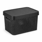 Kit 2 Caixas Organizadoras Multiuso 17L com Tampa Eco Flow Rainha Preto ou Prata