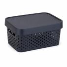Kit 2 Caixas Organizadoras Multiuso 4,5L com Tampa Eco Flow Rainha Prata e Preto
