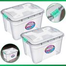 Kit 2 Caixas Organizadoras Multiuso Armazenamento Organização Transparente 56 Litros