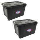 Kit 2 Caixas Organizadoras Multiuso Empilháveis C/ Tampa 30L