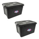 Kit 2 Caixas Organizadoras Multiuso Empilháveis C/ Trava 20L
