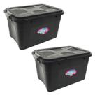 Kit 2 Caixas Organizadoras Multiuso Plástico C/ Travas 56L