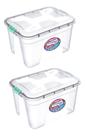 Kit 2 Caixas Organizadoras Uninjet 20 Litros Transparente Az