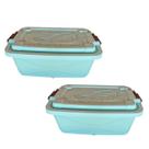 Kit 2 Caixas Plástica 34L Organizadora Verde Grande Tampa Trava Original