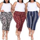 Kit 2 Calça Feminina Capri Pantacourt Com Bolso Estampadas
