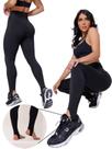Kit 2 Calça Feminina Legging de Pezinho Skinny Cintura Alta com Suplex Power Academia Casual