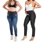 Kit 2 Calça Gestante para Gravida Jeans Preto Confortável
