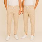 Kit 2 Calça Jogger Cargo Masculina com Elástico Sarja e Bolso Lateral Masculina