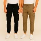 Kit 2 Calça Jogger Cargo Masculina com Elástico Sarja e Bolso Lateral Masculina Kit 2 Calça Jogger Cargo Masculina com Elástico Sarja e Bolso Lateral Masculina