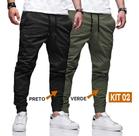 Kit 2 Calça Jogger Jeans Skinny Masculina Com Punho Elastico A Pronto Entrega