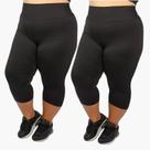 Kit 2 Calça Legging Capri Corsário Plus Size Academia Suplex Poliester GG ao G4
