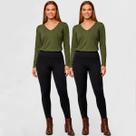 Kit 2 Calça Legging Feminina Termica Preta Quentinha P ao GG Tamanho:GGCor:PretoGenero:Feminino