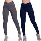 KIT 2 Calça Legging Montaria WLS Modas Roupa Para Academia Treino Moda Fitness Feminina