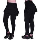 Kit 2 Calça Legging Suplex Saia Tapa Bumbum Cintura Alta Fitness Com Sainha