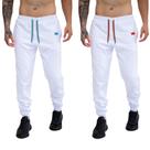 kit 2 Calça Moletom Com Bolsos Cintura Com Elástico Coroa e Cordão