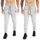 kit 2 Calça Moletom Com Bolsos Cintura Com Elástico Coroa e Cordão