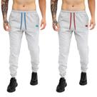 kit 2 Calça Moletom Com Bolsos Cintura Com Elástico Coroa e Cordão