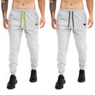 kit 2 Calça Moletom Com Bolsos Cintura Com Elástico Coroa e Cordão