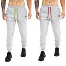 kit 2 Calça Moletom Com Bolsos Cintura Com Elástico Coroa e Cordão