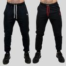 Kit 2 Calça Moletom Masculina Skinny Slin Sport Coroa e Cordão